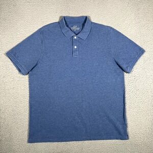 Vineyard Vines Shirt Mens Medium Blue Cotton‎ Blend Knit Polo Casual Preppy Logo